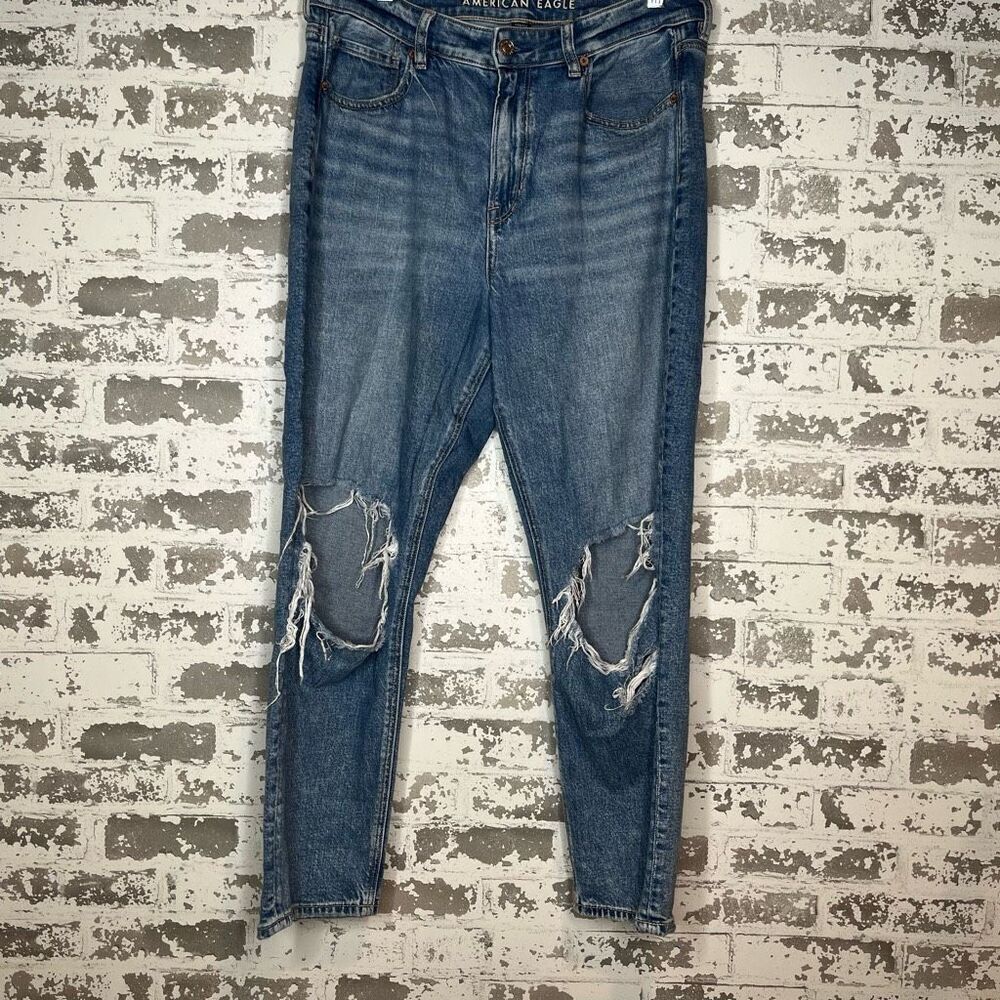 American Eagle | women mom jean short distressed denim